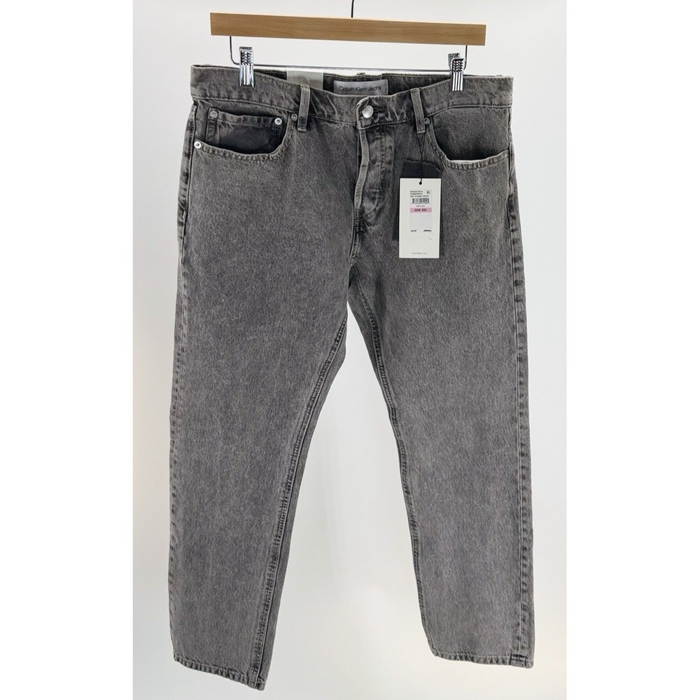 Calvin Klein Men's Jeans Slim Straight Fit Stretch Palmer Grey Denim Jeans 32x30